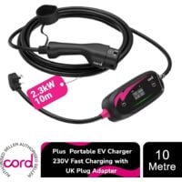 Cord Plus Portable Charger 10m 230v 6a-8a-10a Max 2.3kW – UK Plug